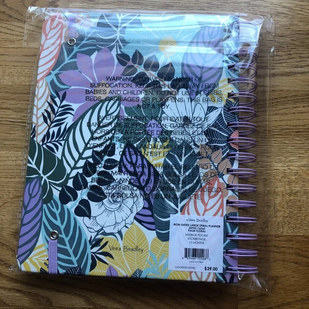 Vera Bradley Planner Palm Floral NWT